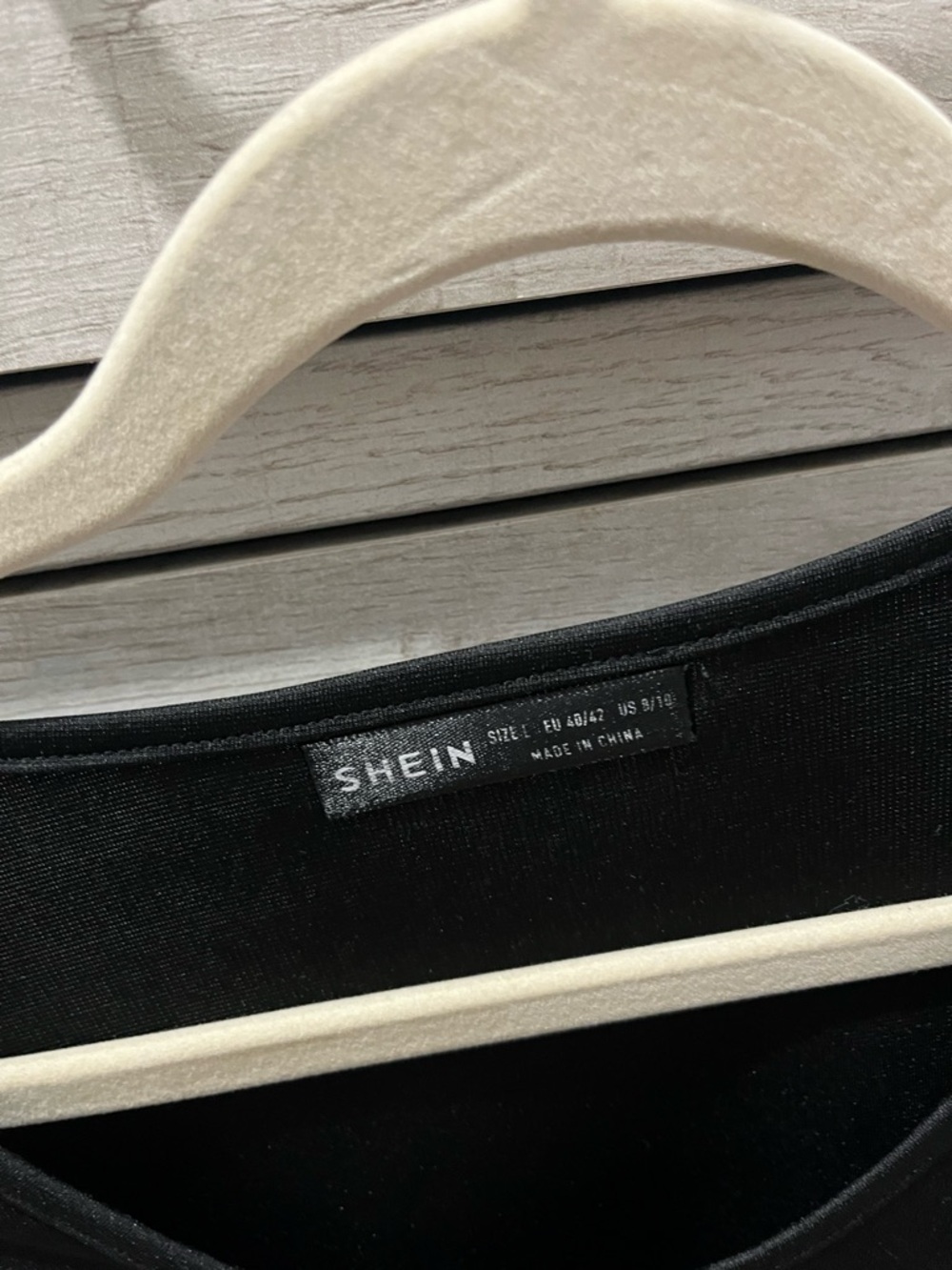 SHEIN Black Long Sleeve Velvet Pattern Top - Picture 3 of 3